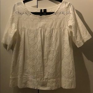 Embroidery white blouse